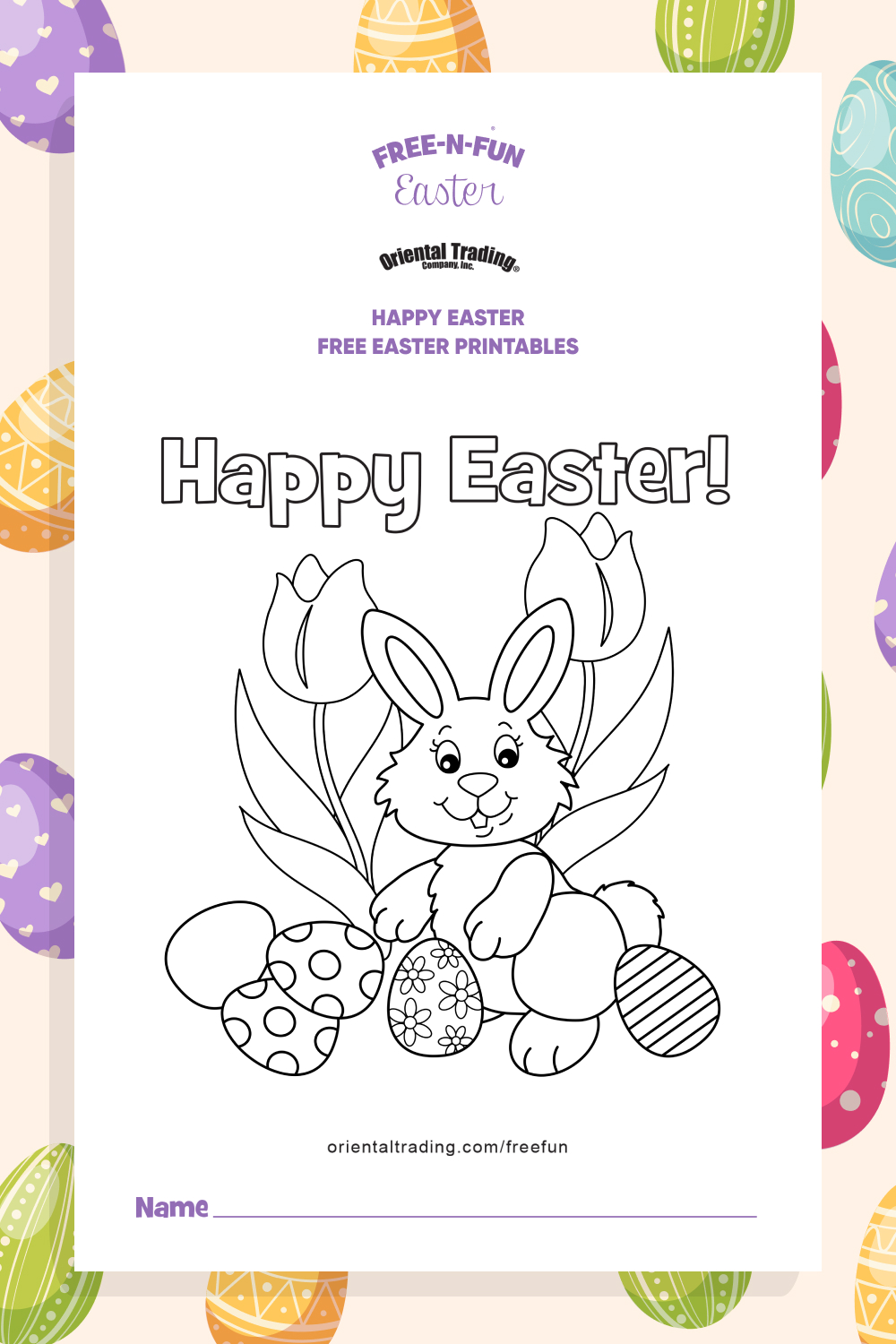 Happy Easter Free Easter Printables pinterest image.