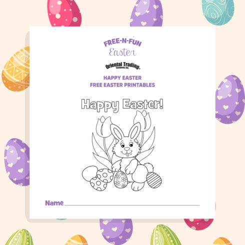 Happy Easter Free Easter Printables cover image.