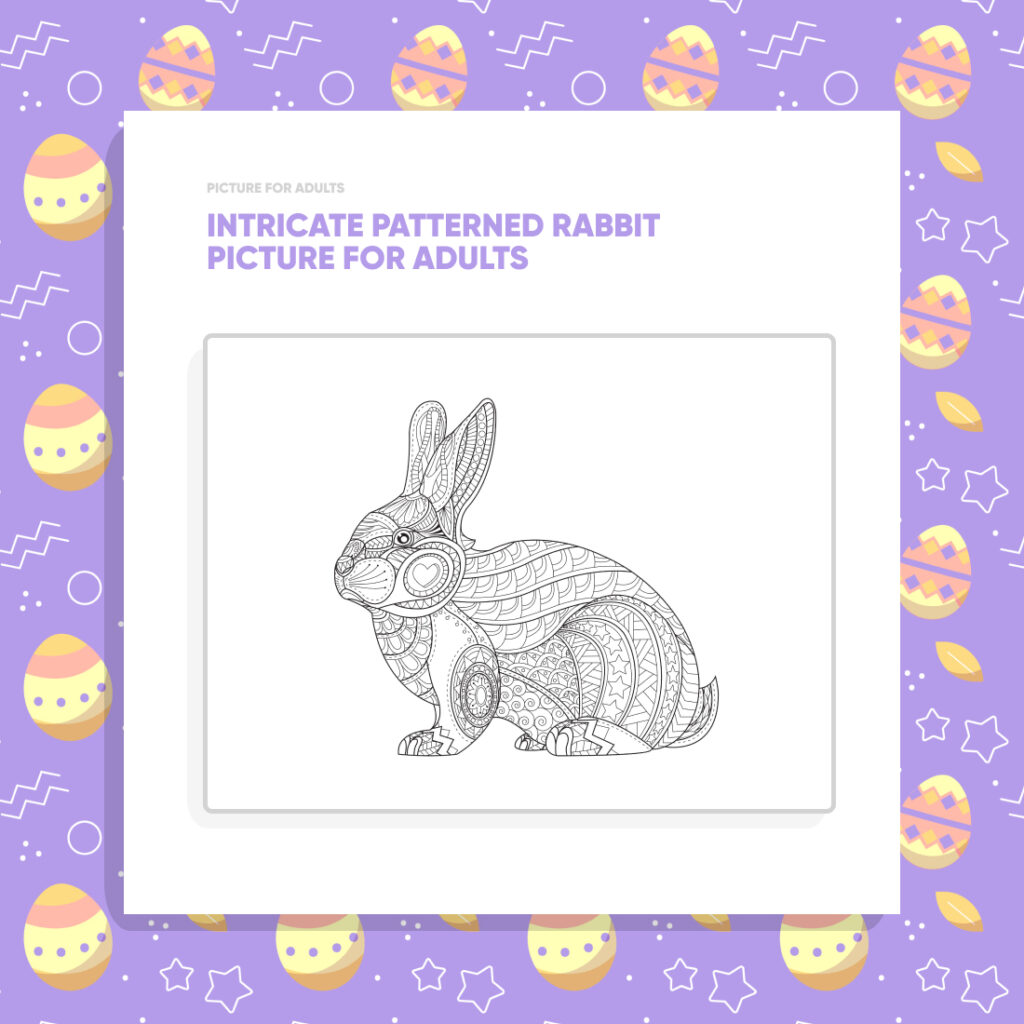 Intricate Patterned Rabbit Picture for Adults – MasterBundles