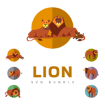 Lion SVG Files Bundle cover image.