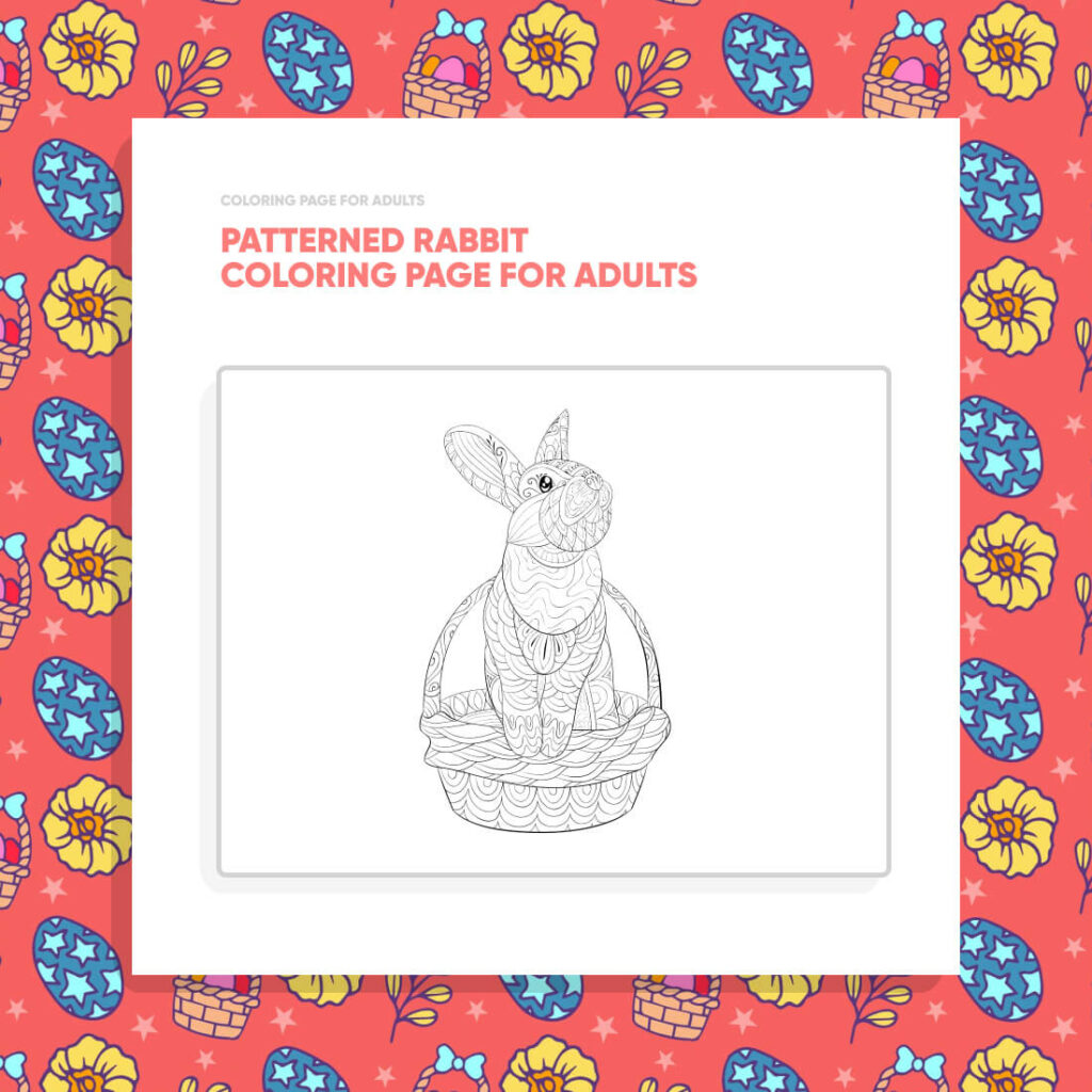 Patterned Rabbit Coloring Page for Adults – MasterBundles