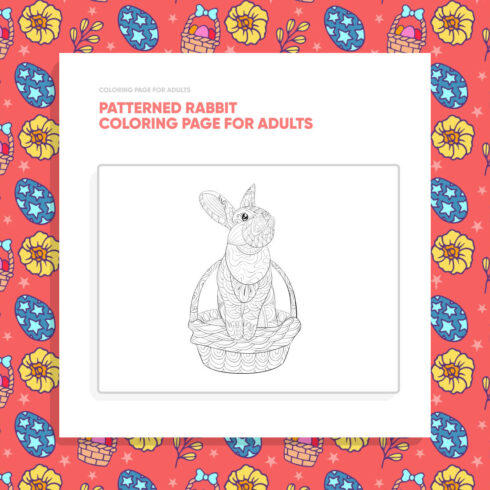 Patterned Rabbit Coloring Page for Adults cover image.
