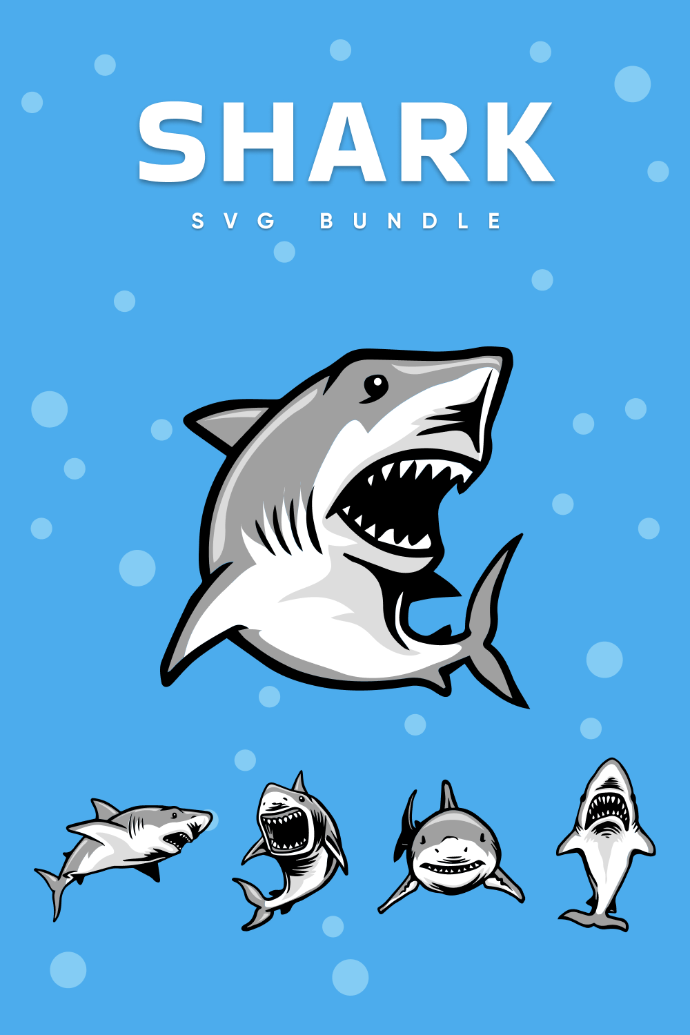 Shark SVG Files Bundle pinterest image.