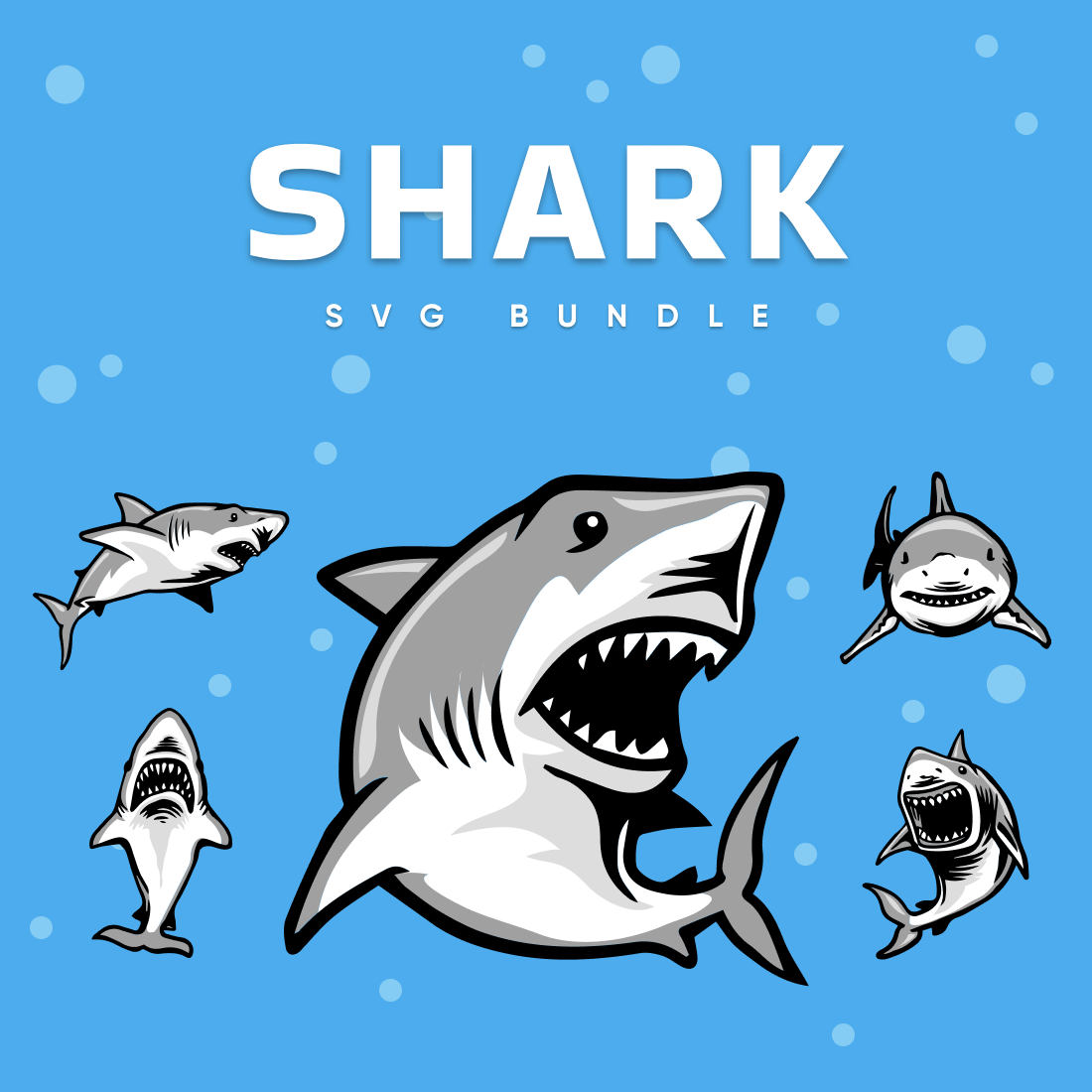 Shark SVG Files Bundle cover image.