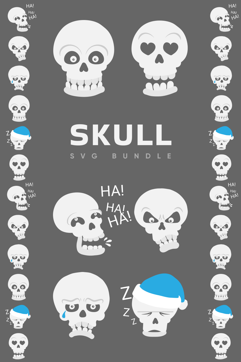 Skull SVG Bundle pinterest image.