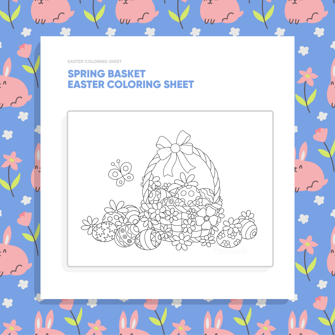 Spring Basket Easter Coloring Sheet cover image.