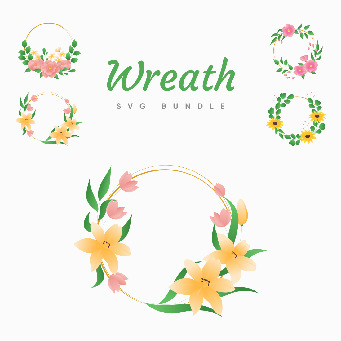Wreath SVG Files Bundle cover image.