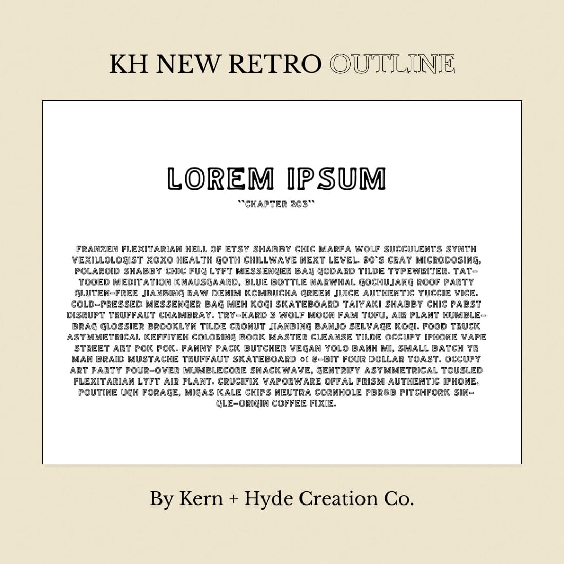 KH New Retro Outline - Lorem Ipsum, By Kern + Hyde Creation Co.