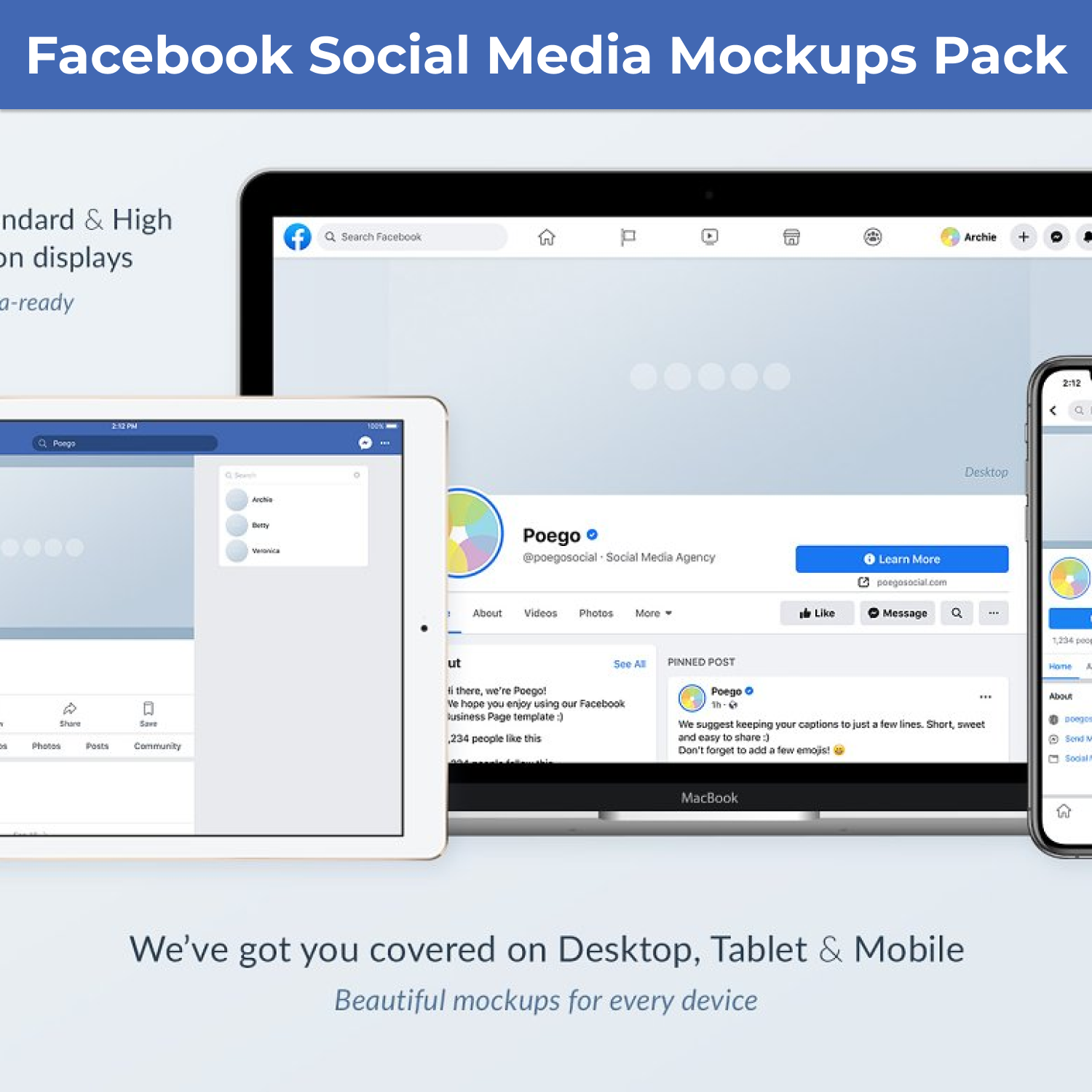 Facebook Social Media Mockups Pack preview image.