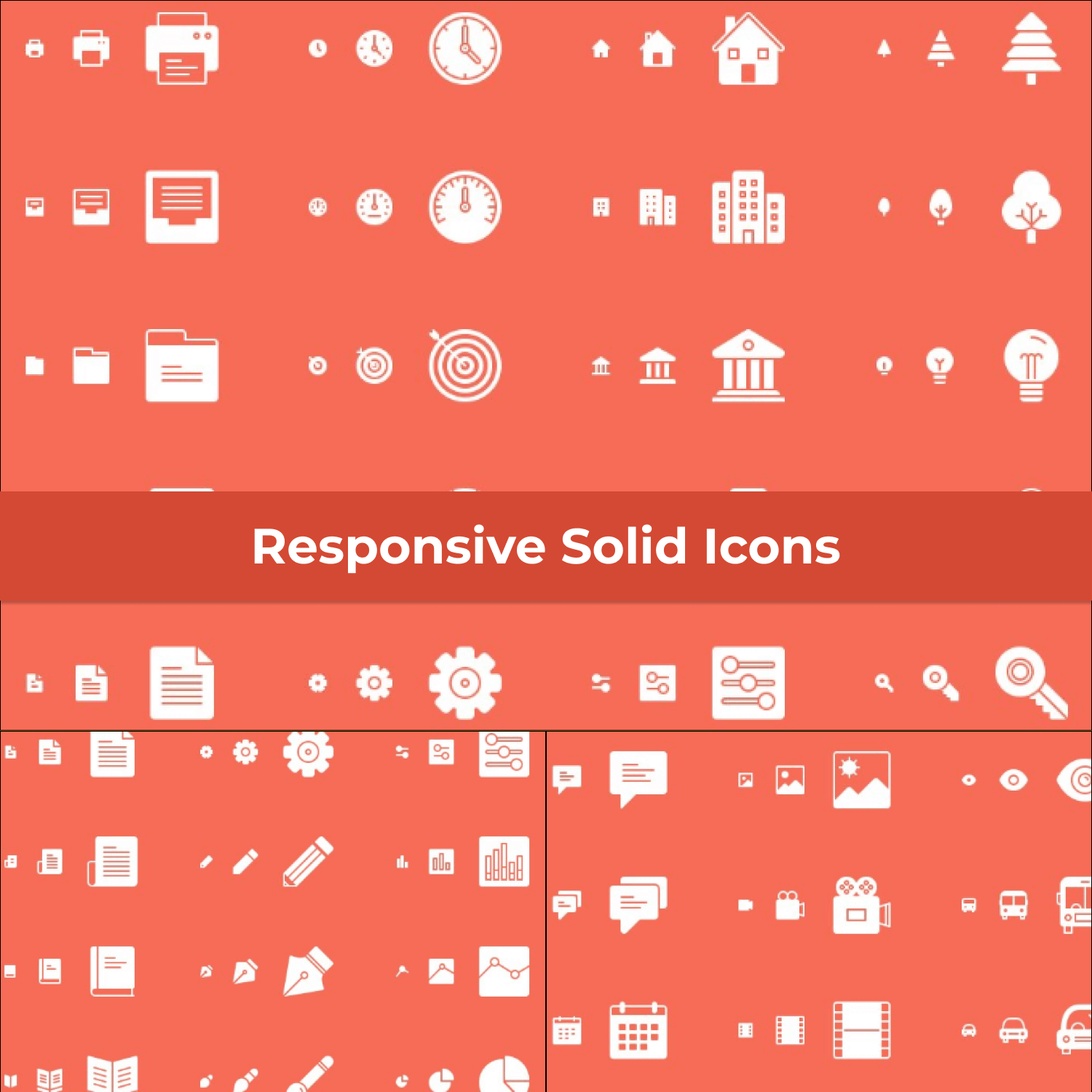Responsive Solid Icons main cover.