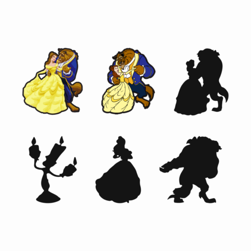 Beauty and the Beast SVG Files preview image.