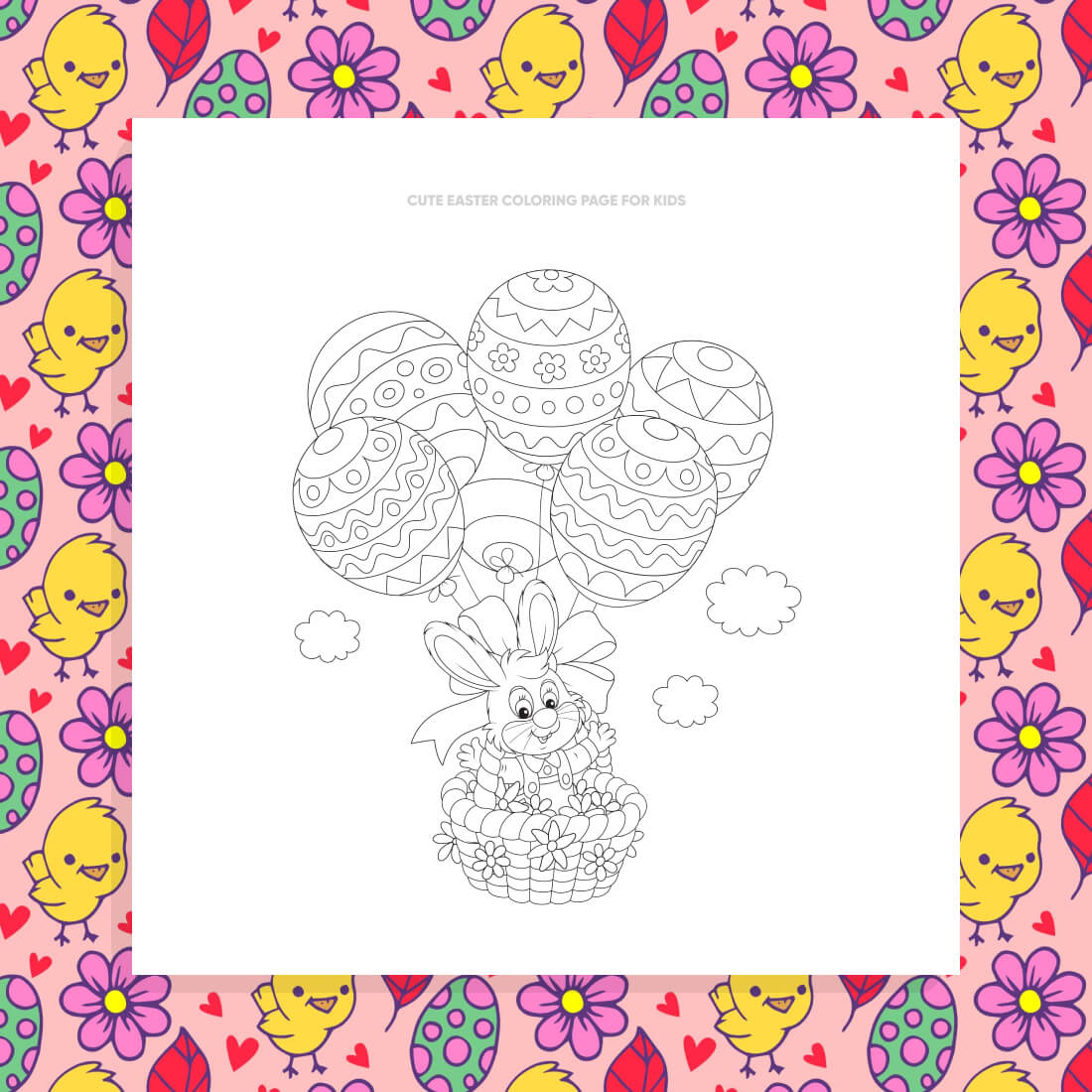 02. cute easter coloring page for kids 1100 x 1100