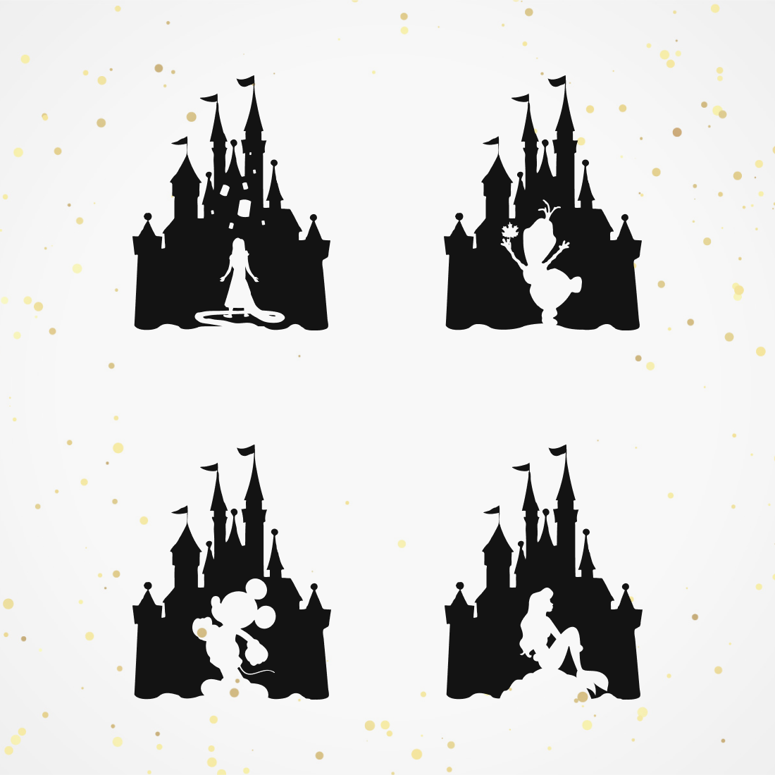 Disney Castle SVG Files preview image.