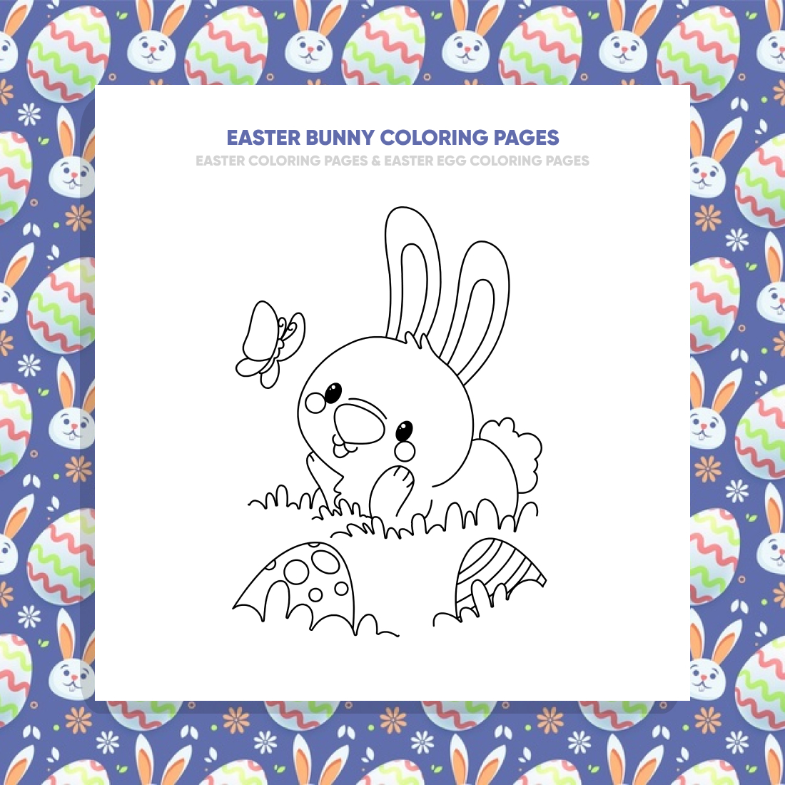 Easter Bunny Coloring Pages preview image.