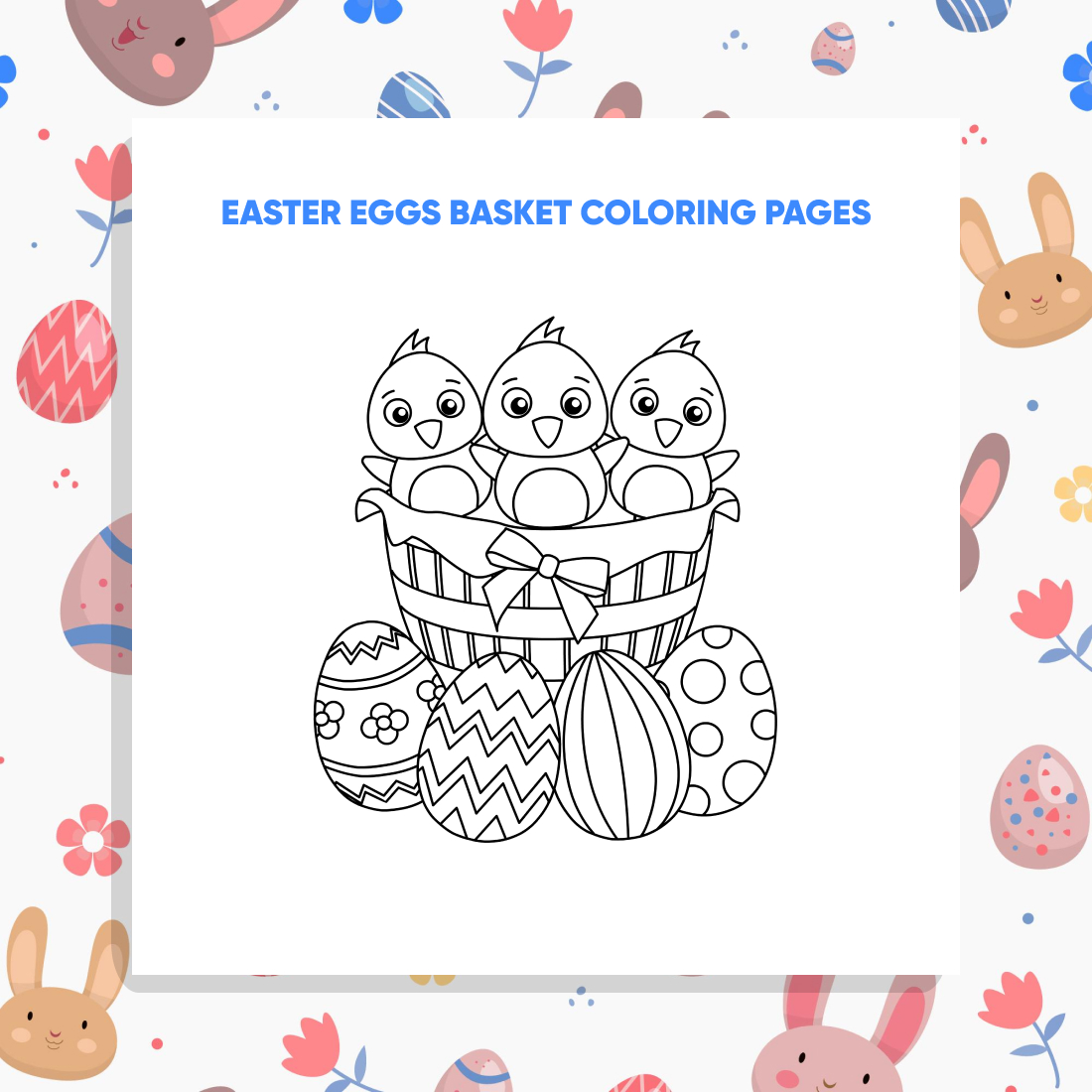 Easter Eggs Basket Coloring Pages preview image.