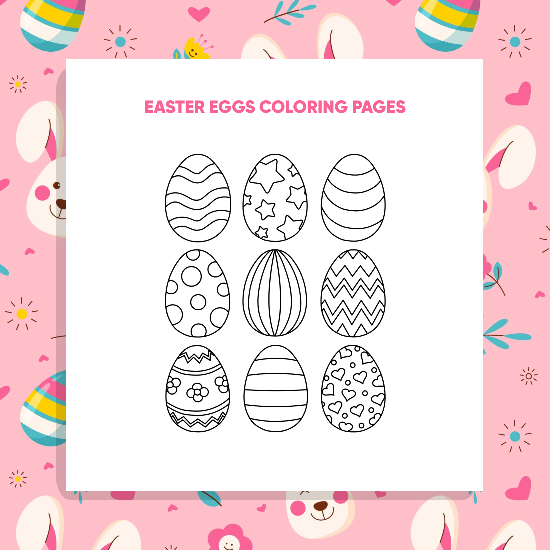02. easter eggs coloring pages 1100 x 1100