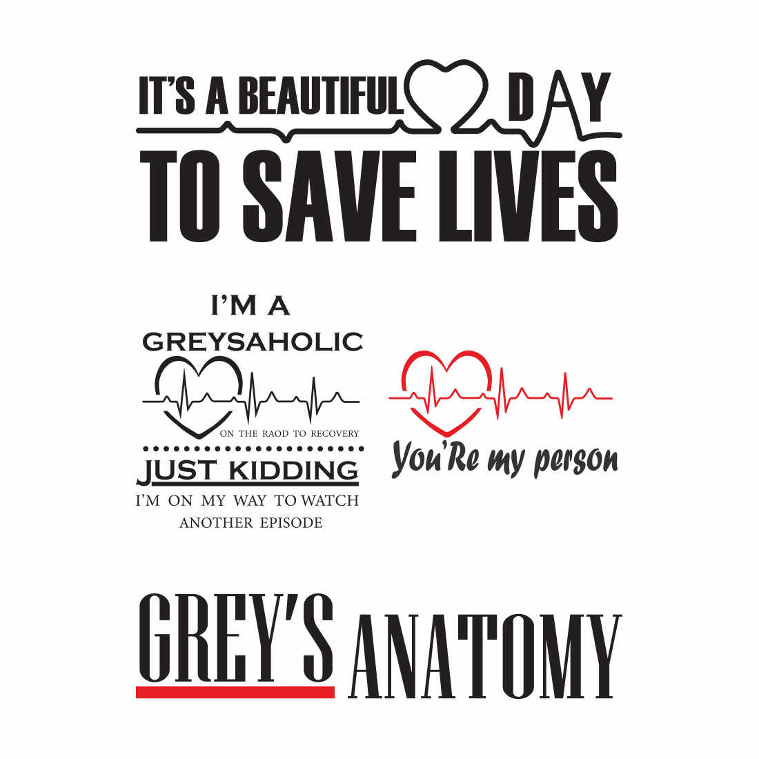 Greys Anatomy SVG Bundle preview.