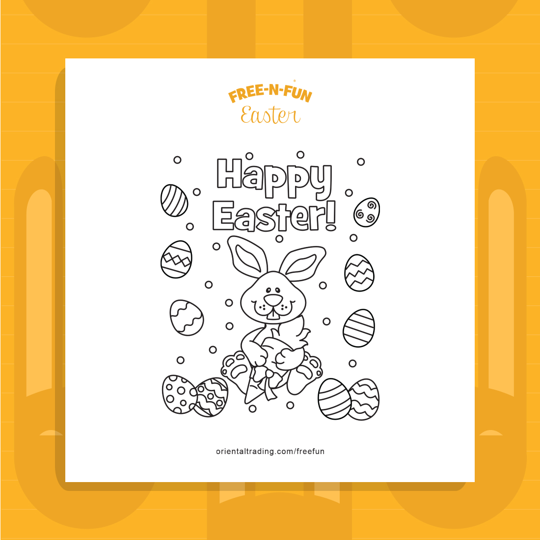 Happy Easter Eggs free easter printables preview image.