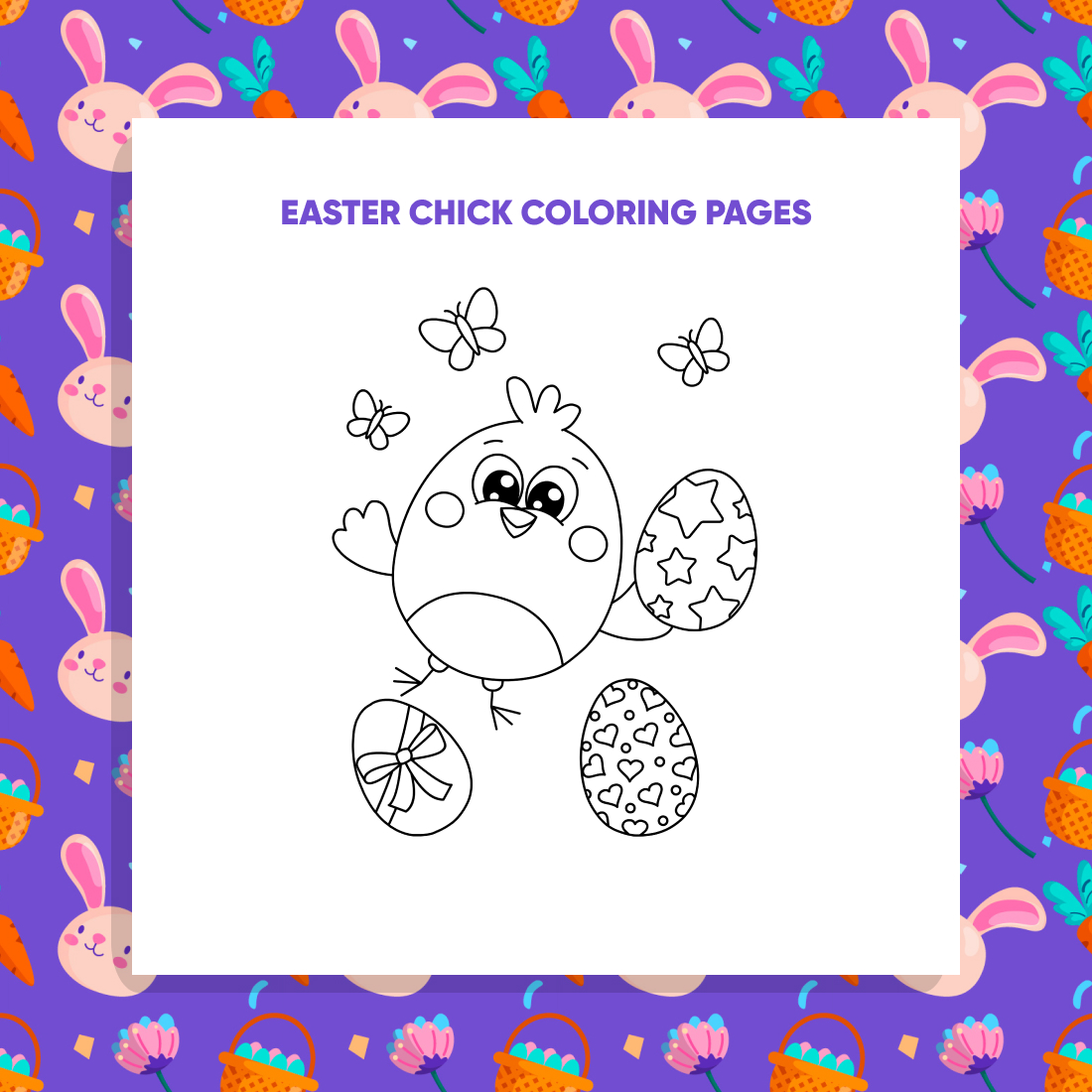 Easter Chick Coloring Pages preview image.