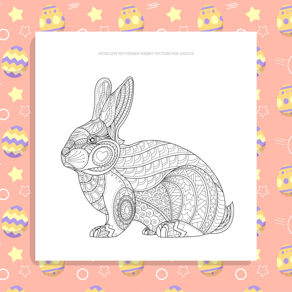Intricate Patterned Rabbit Picture for Adults – MasterBundles