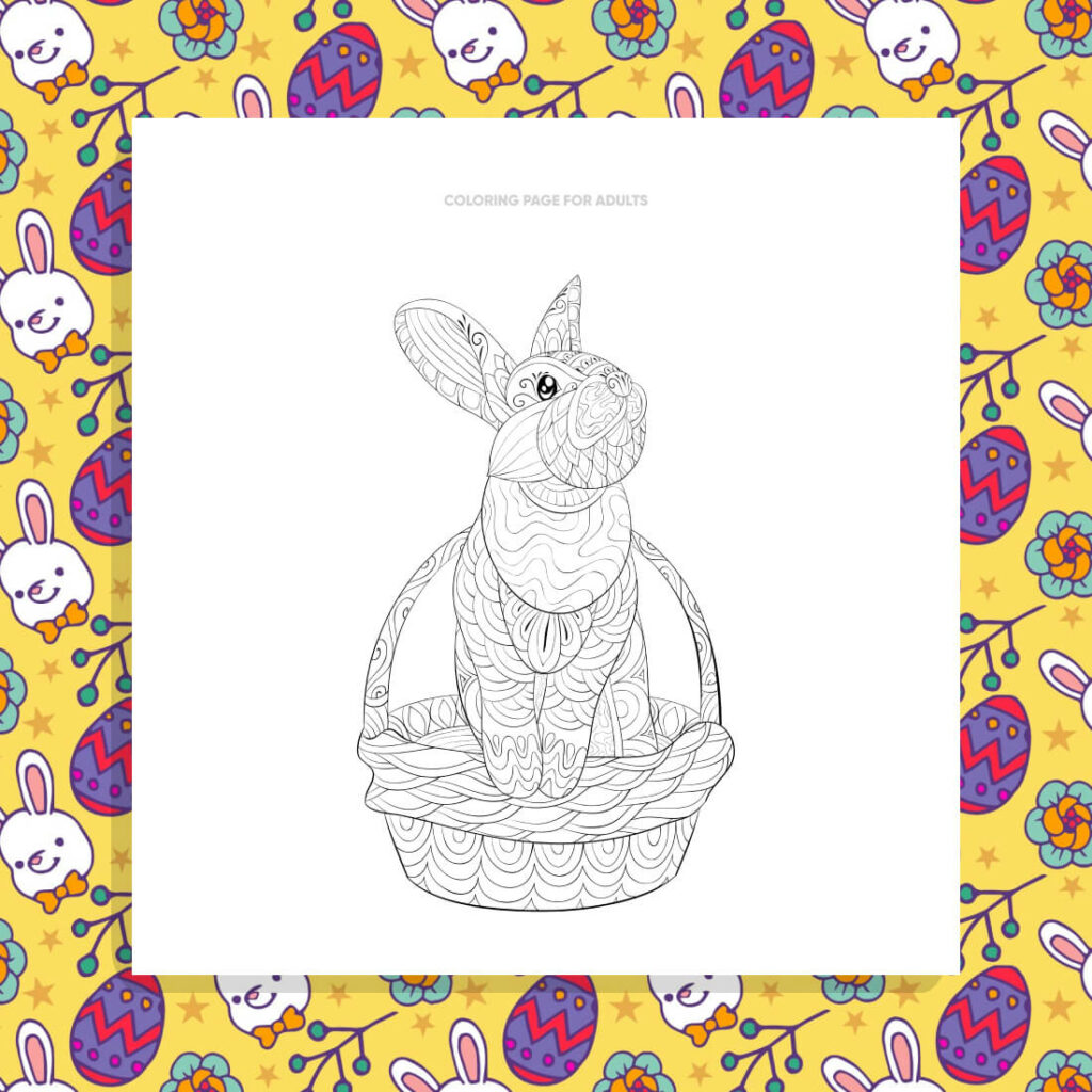 Patterned Rabbit Coloring Page for Adults – MasterBundles