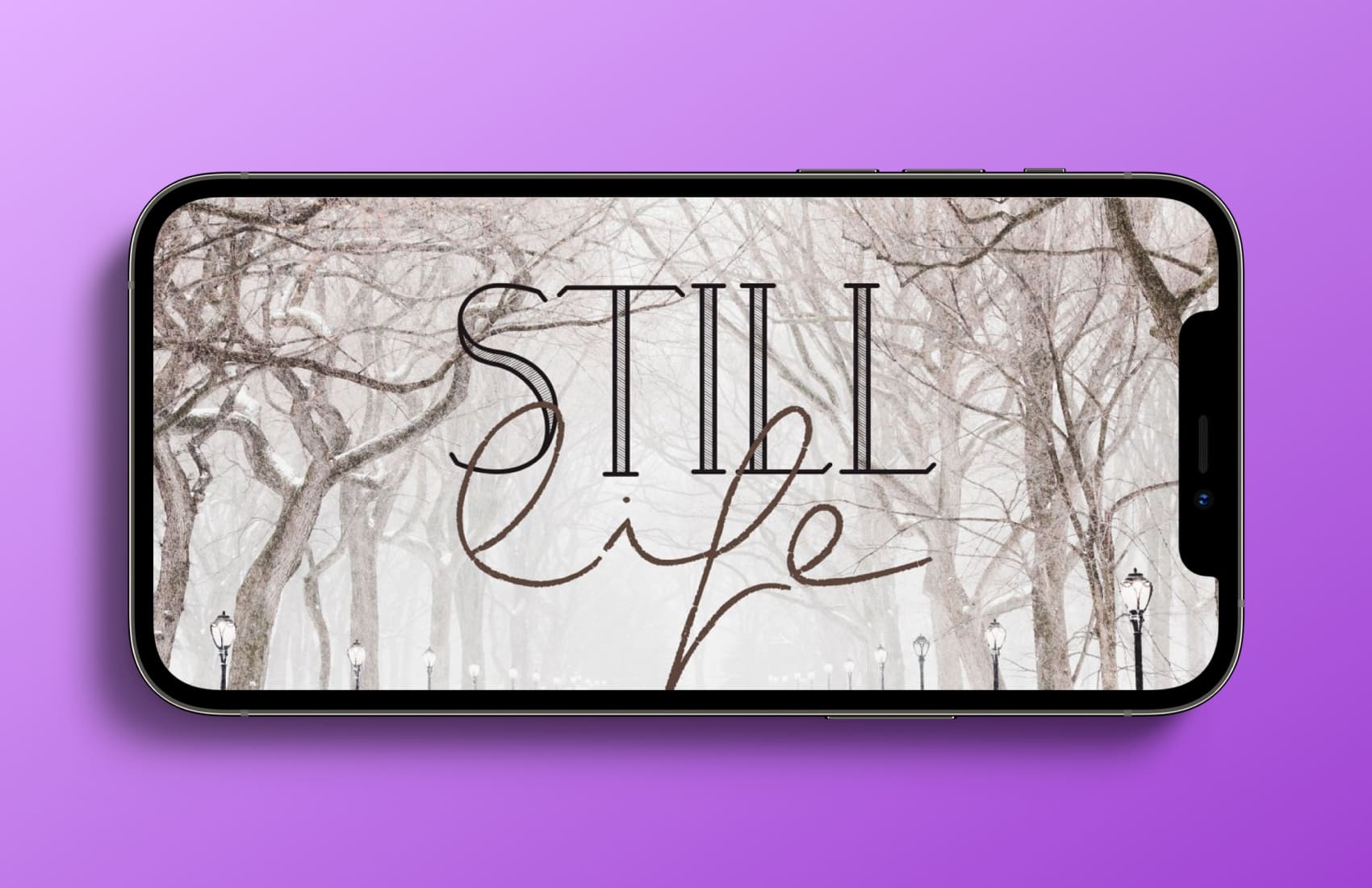 Wintery Font Family Mockup - "Still Life" On The Phone.