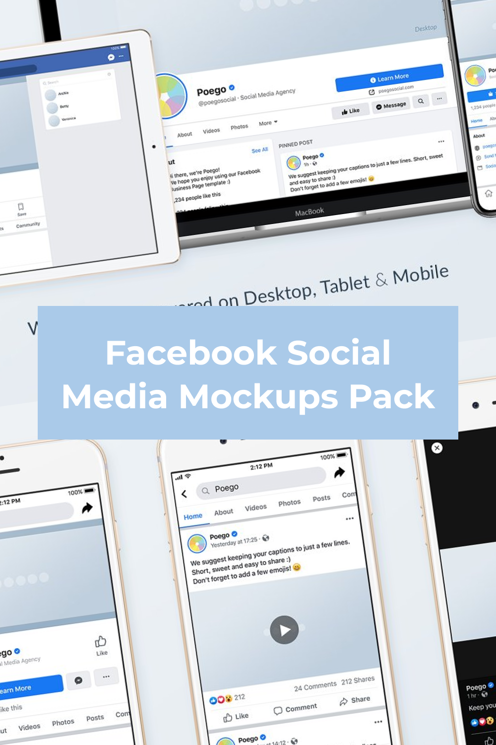 Facebook Social Media Mockups Pack pinterest.