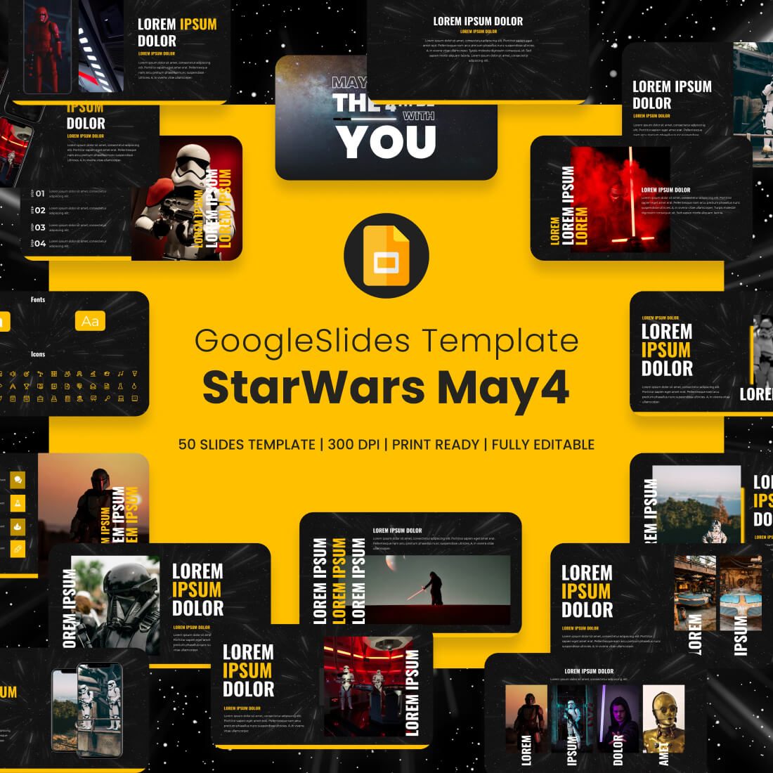 May4th Star Wars Google Slides Theme cover image.