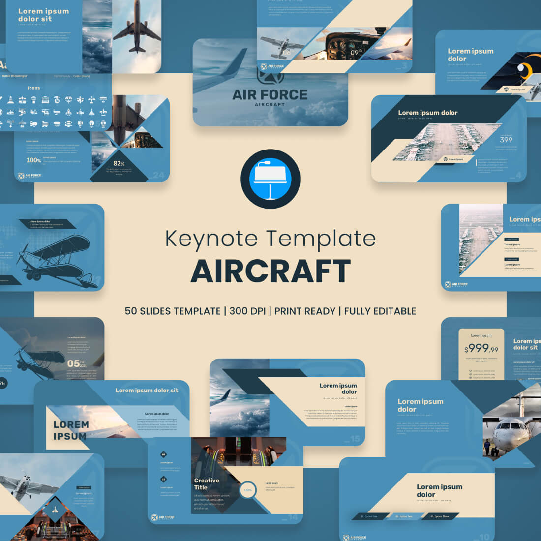 AirForce Military Keynote Template cover image.
