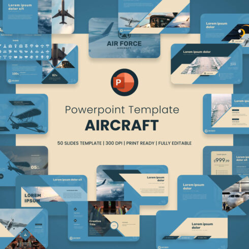 AirForce Military Powerpoint Presentation Template cover image.