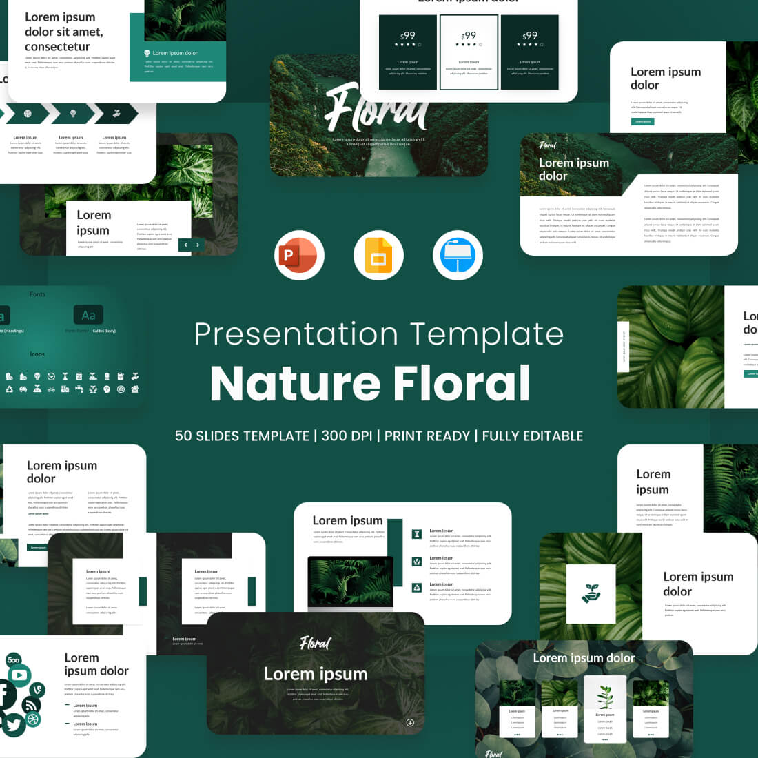 Nature Floral Presentation Template cover image.