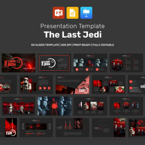The Last Jedi Presentation Template cover image.