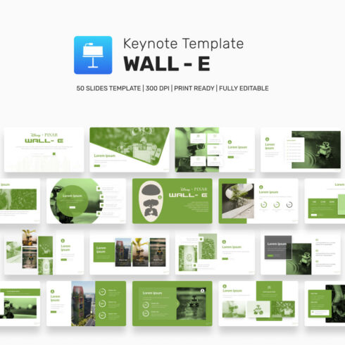 Wall-E Disney Keynote Presentation Template cover image.