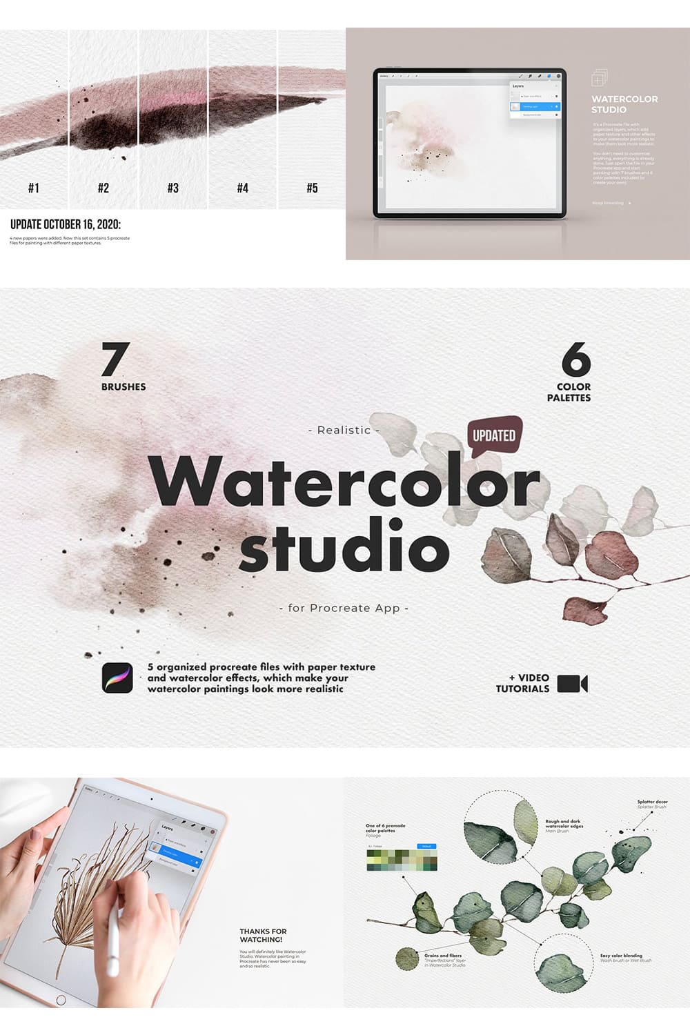 Watercolor Studio - Interface And Brush Preview.