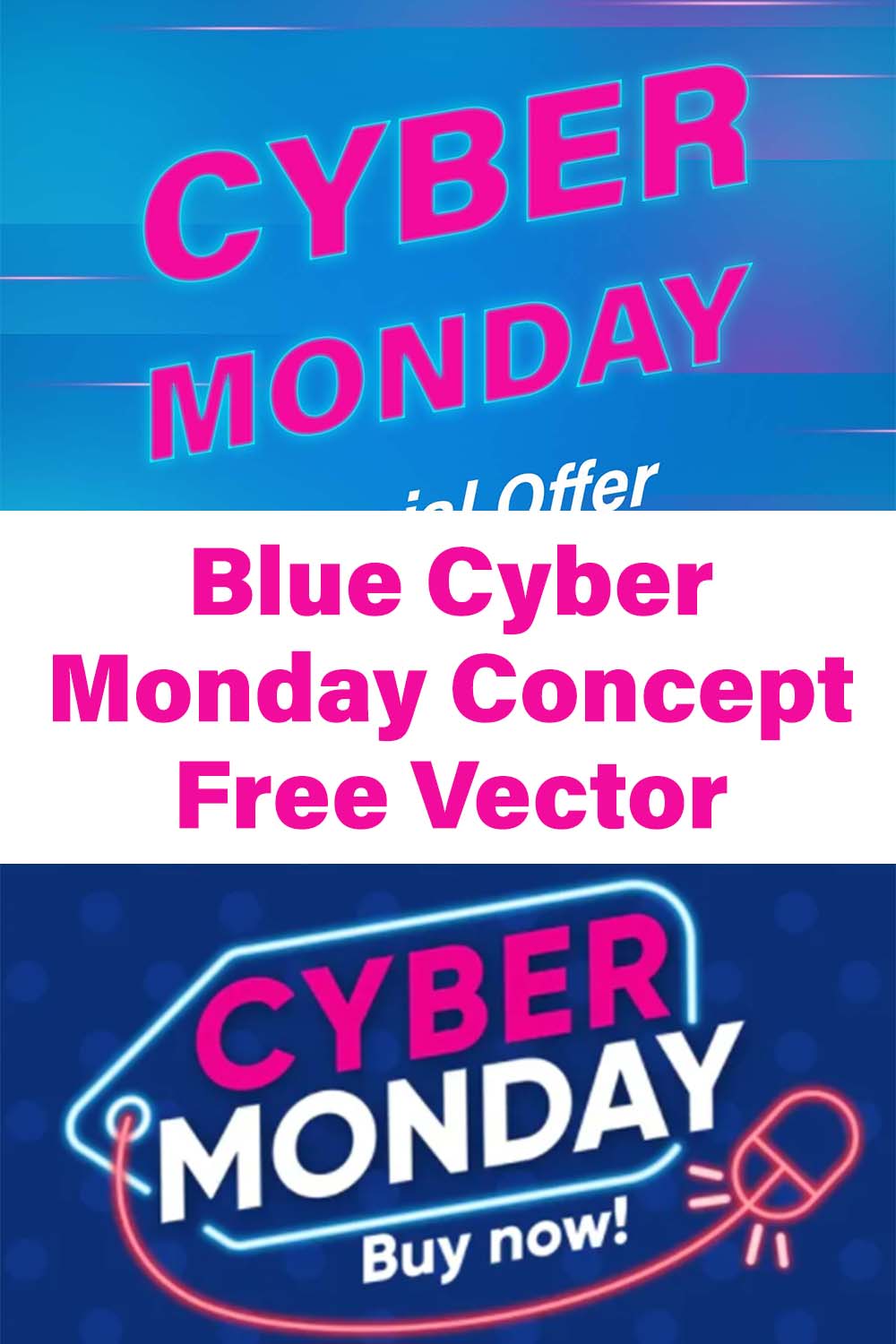 Blue Cyber Monday Concept Free Vector pinterest.