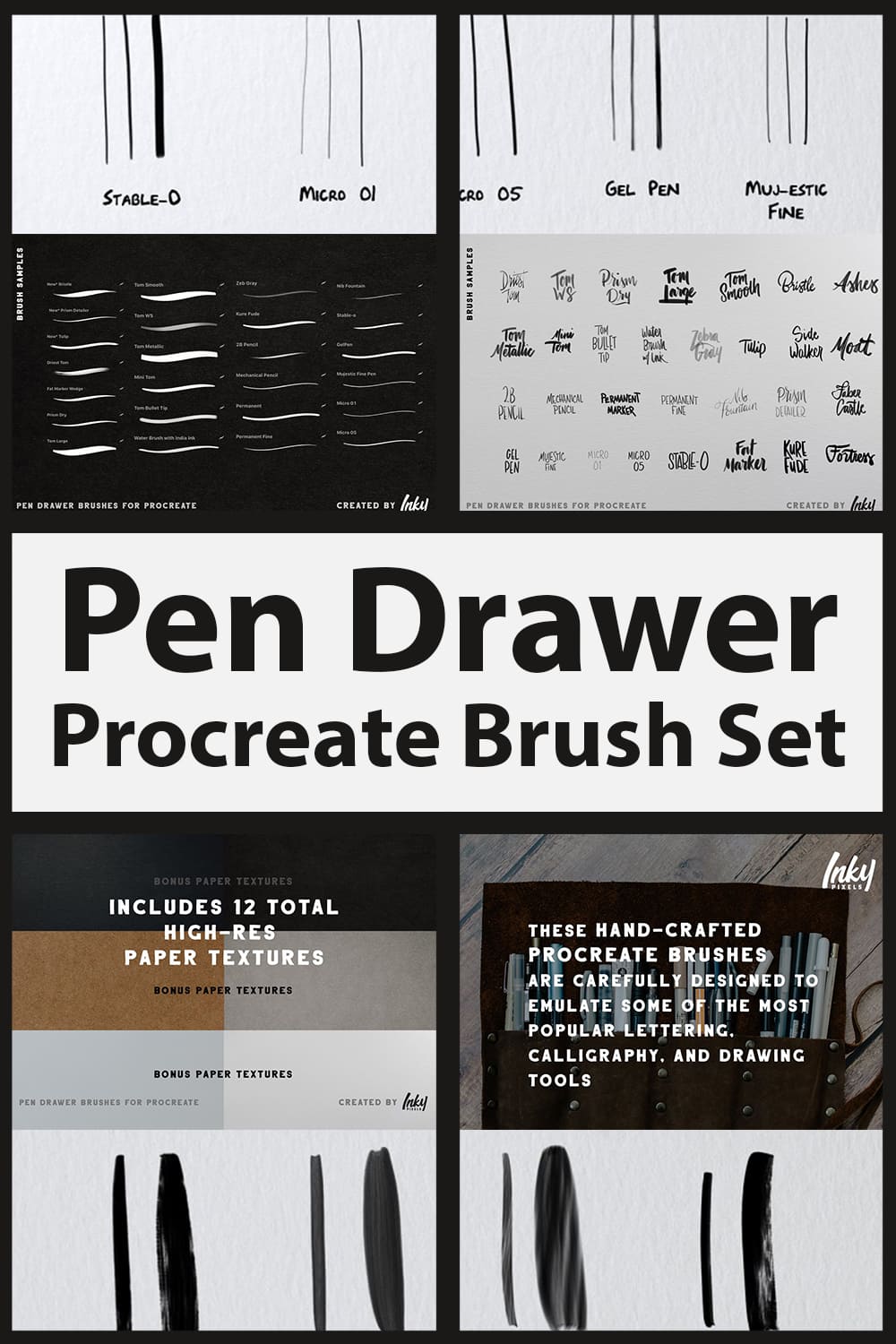 Pen Drawer Procreate Brush Set Preview.
