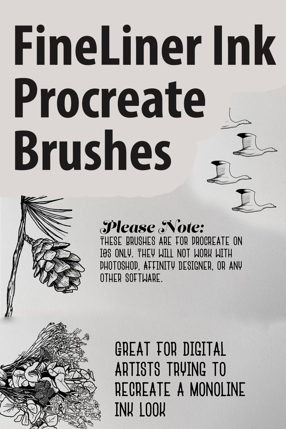 FineLiner Ink Procreate Brushes - Notes.