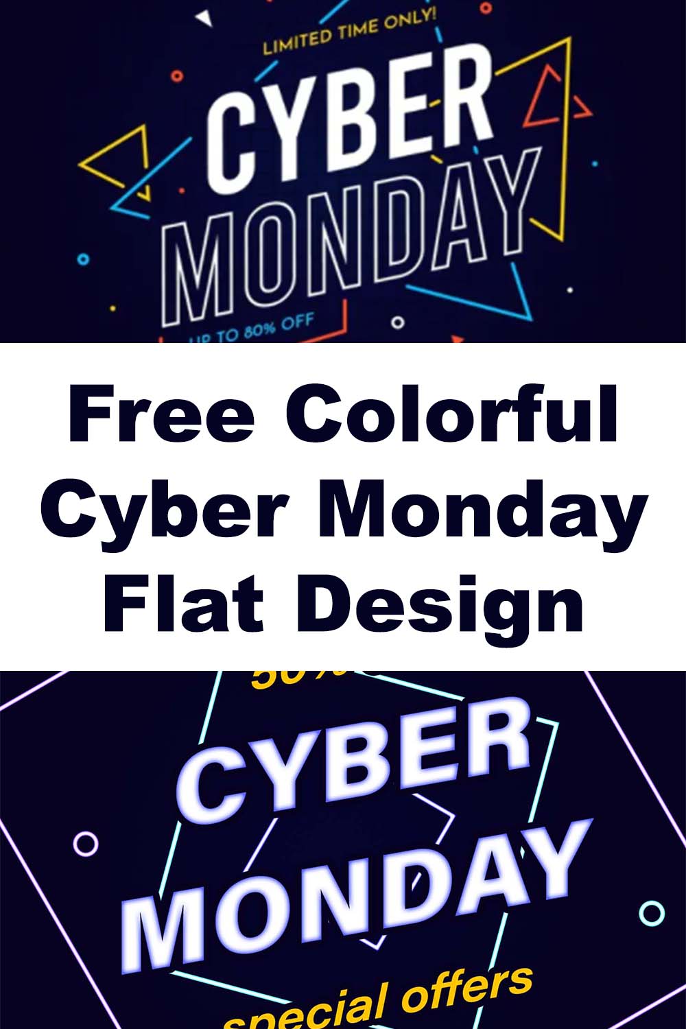 Free Colorful Cyber Monday Flat Design pinterest.