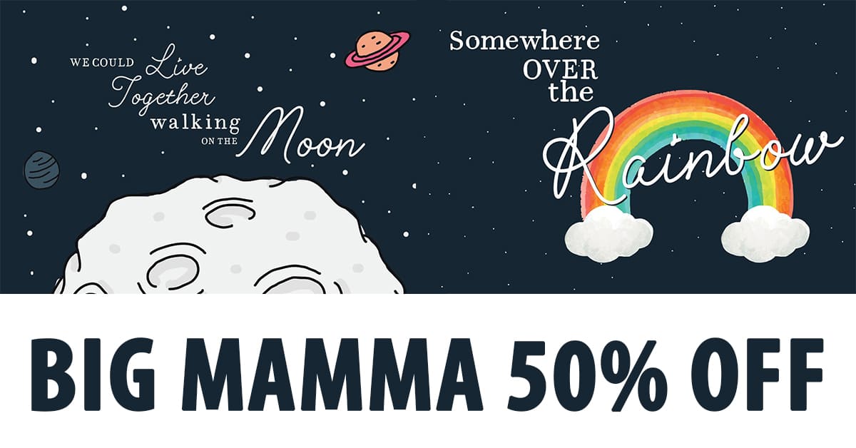 Big Mamma Font Preview -"We Could Live Together Walking On The Moon".