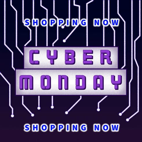 Black Cyber Monday Flyer Square Free Vector cover image.