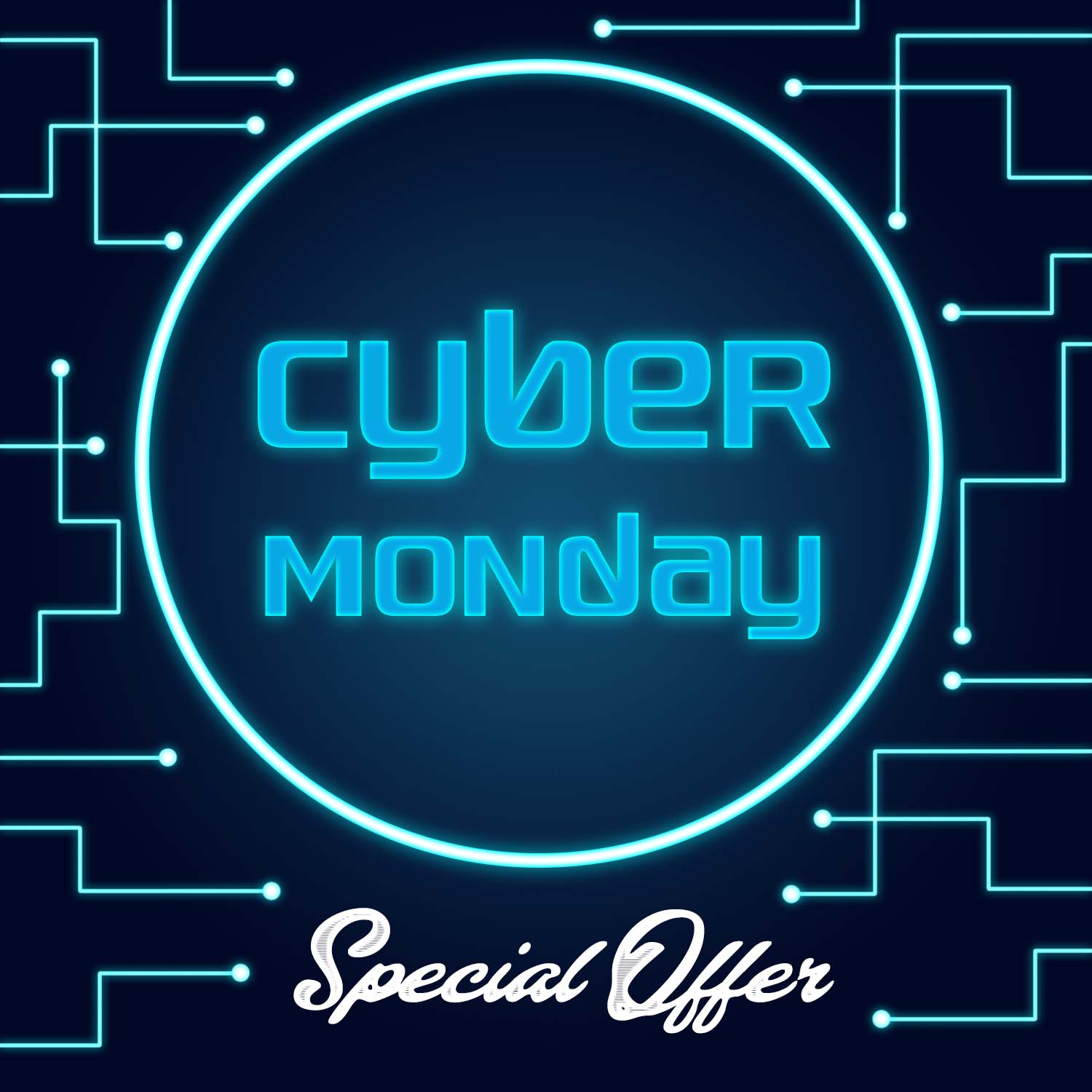 Cyber Monday Background Free Vector cover.