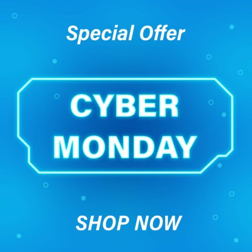Cyber Monday Flat Design Free Vector cover.