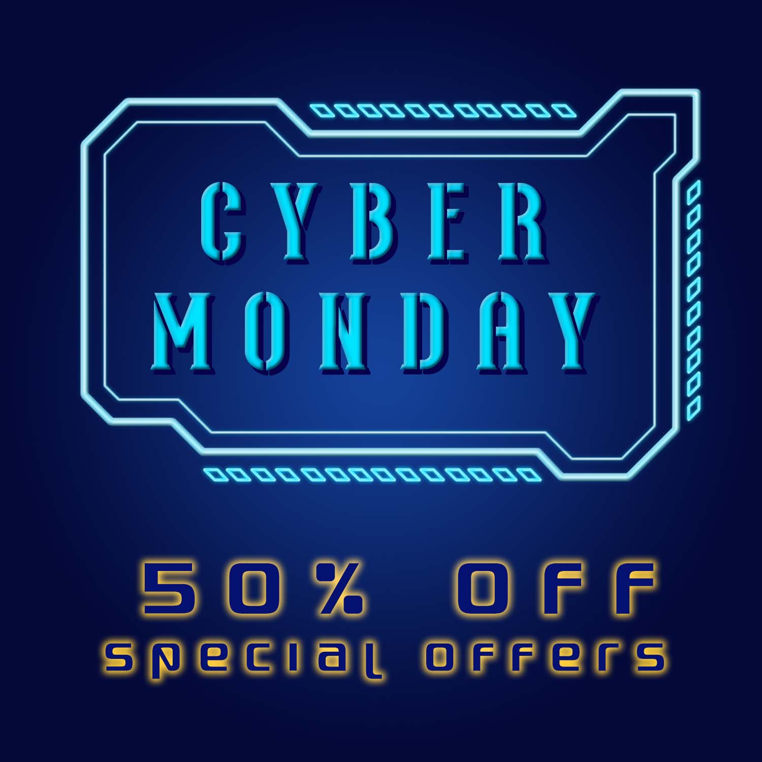 Cyber Monday Illustration Free Vector cover image.
