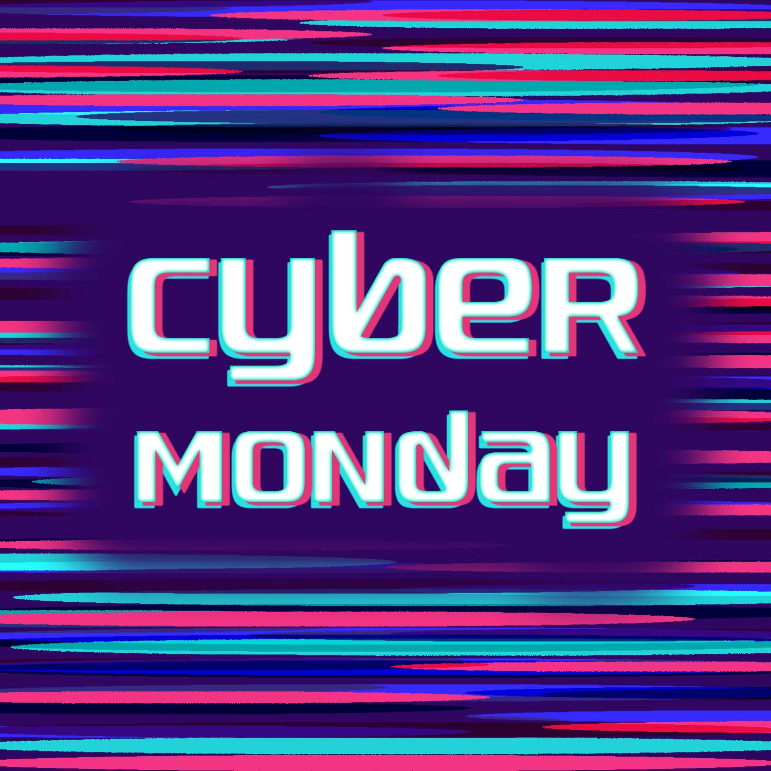 Glitch Cyber Monday Concept Free Vector preview image.
