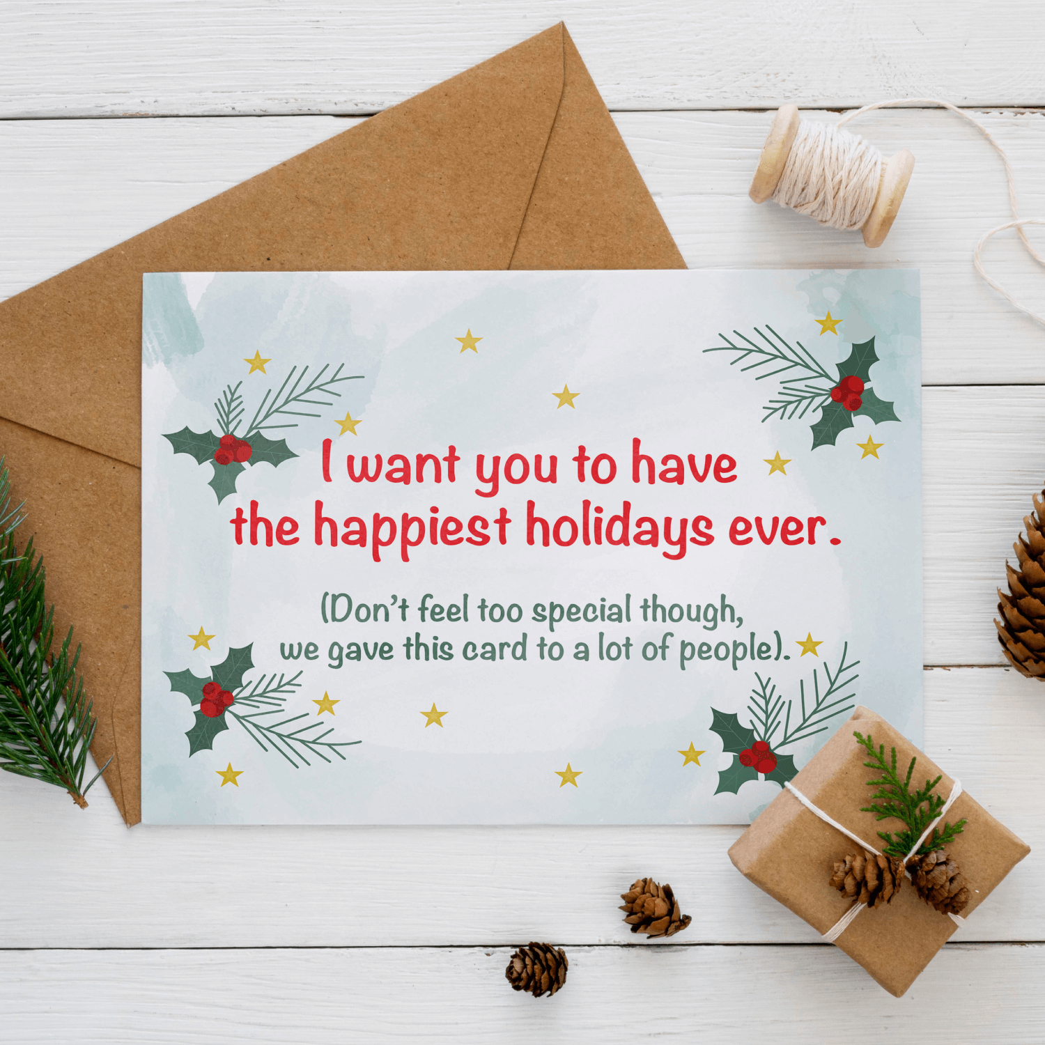 Free Christmas Card: I Want You to Have the Happiest Holidays Ever preview image.