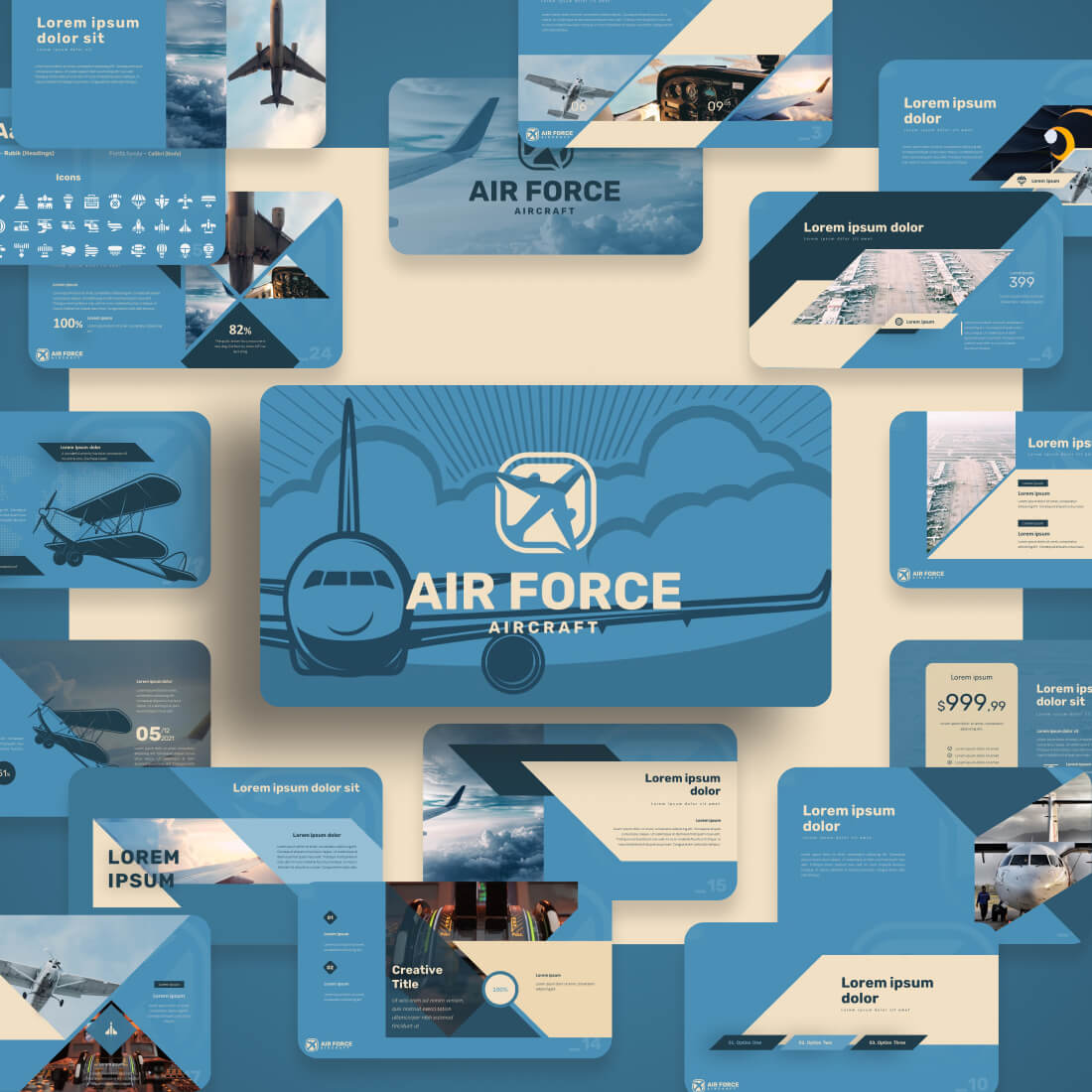 AirForce Military Keynote Template preview image.