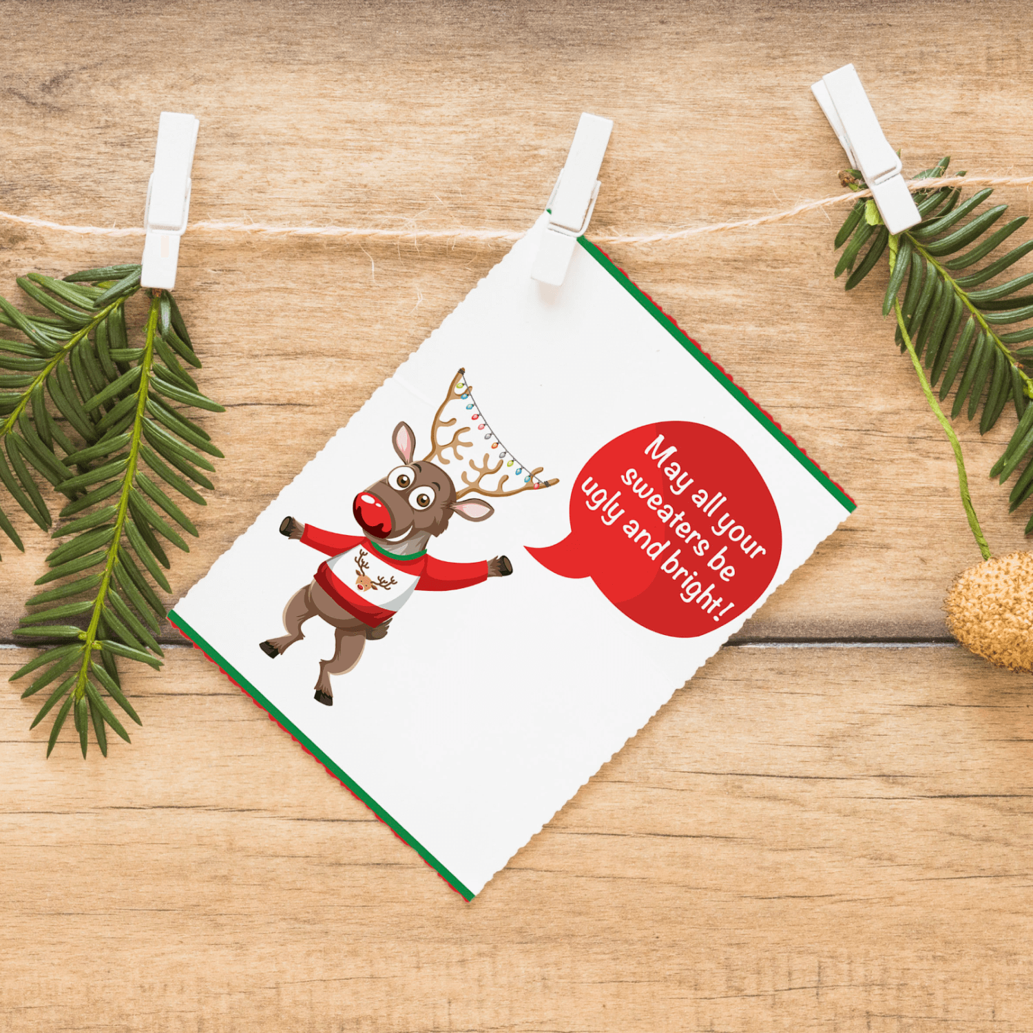 Free Christmas Postcard Template preview image.