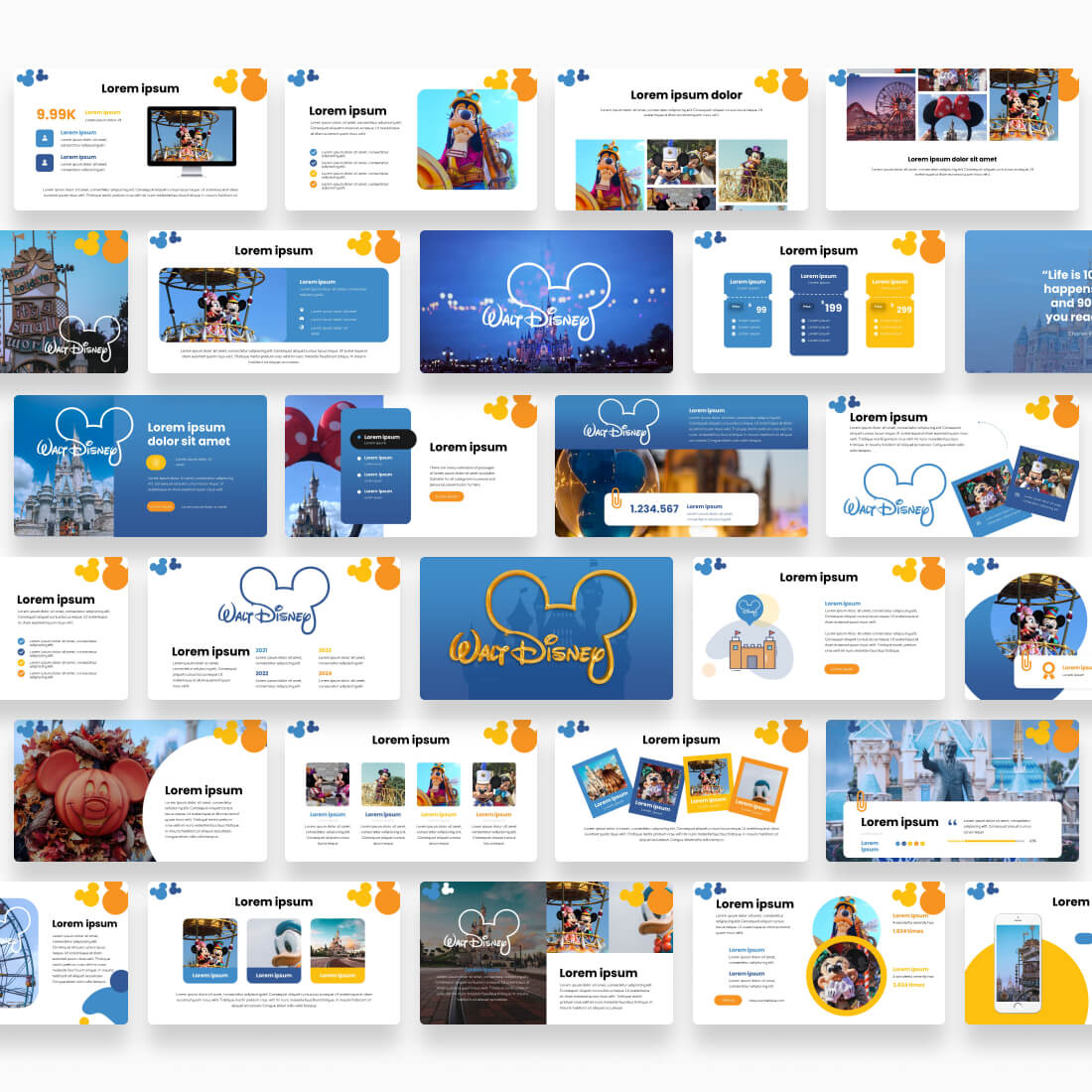 Walt Disney Google Slides Theme Previews preview image.