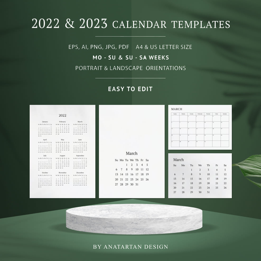 2022 2023 calendar templates cover image.