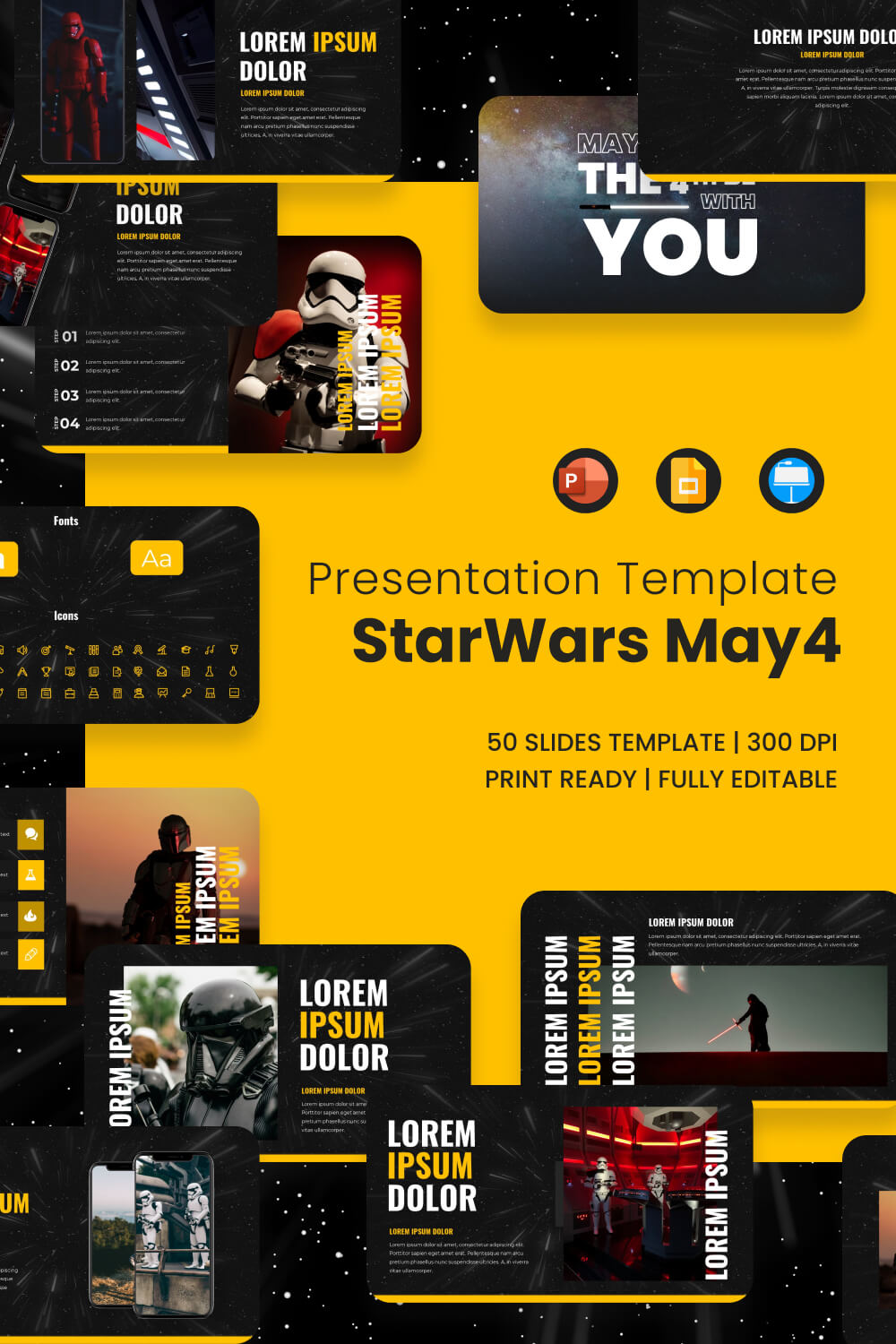 May4th Star Wars Presentation Template pinterest image.